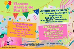 Cartel de Fiestas de Pío XII organizado por la Asociación de Vecinos Santo Tomás de Villanueva